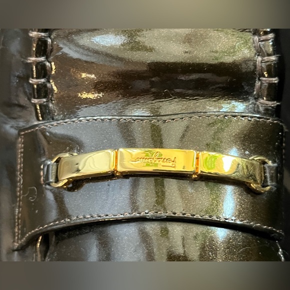 Ferragamo Bronze Patent Ladies Shoes - Picture 8 of 9